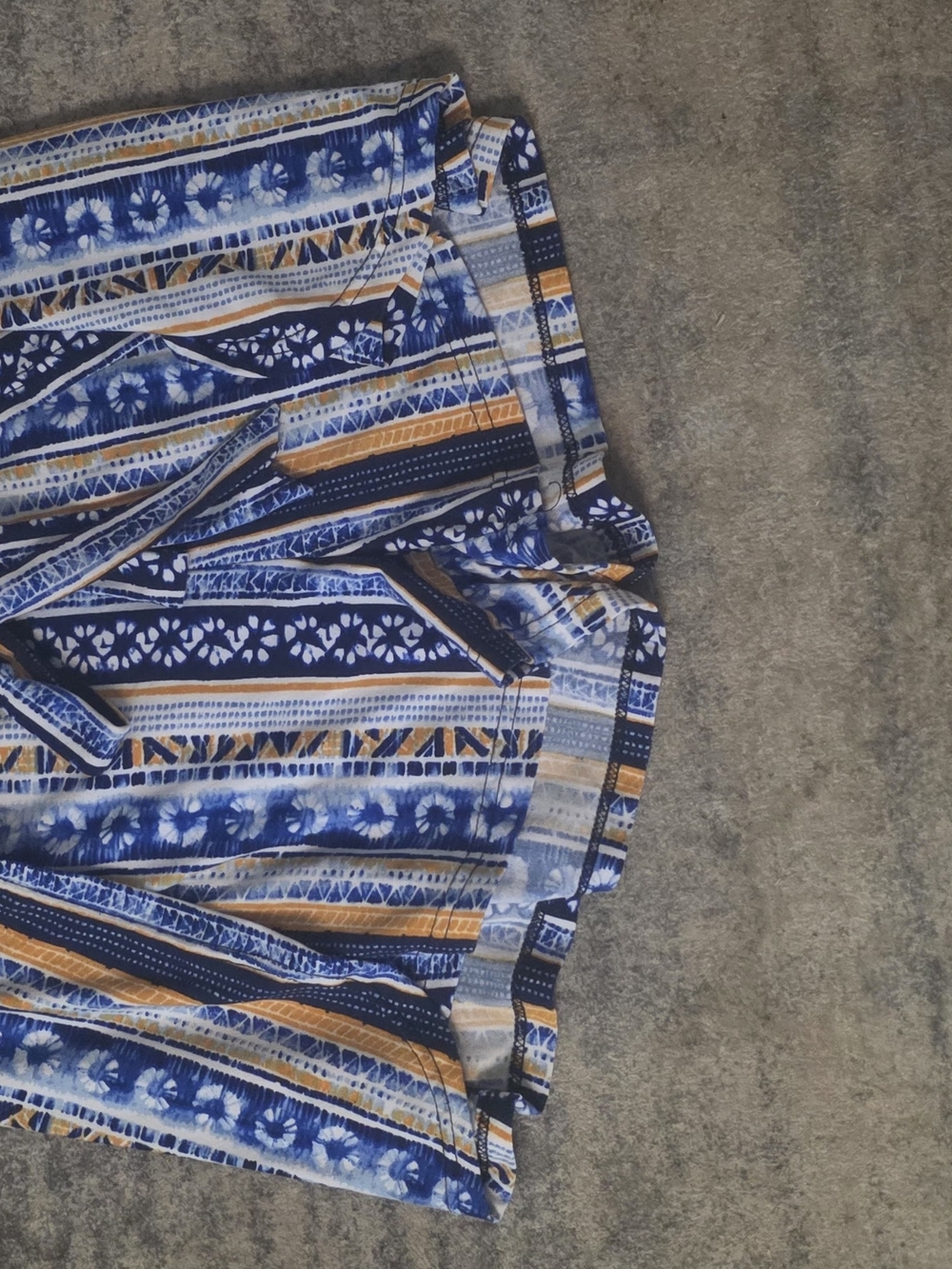 Men's Blue & Gold Patterned Drawstring Shorts